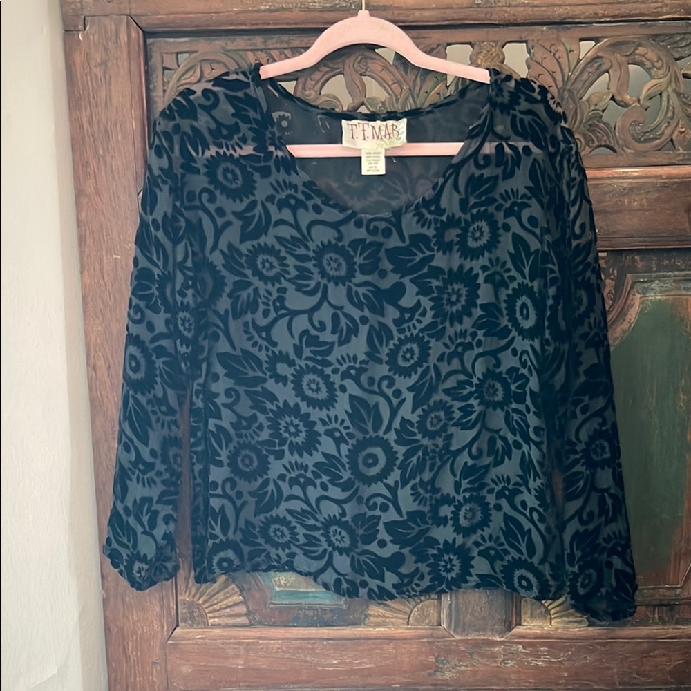 Black Floral Women's Top